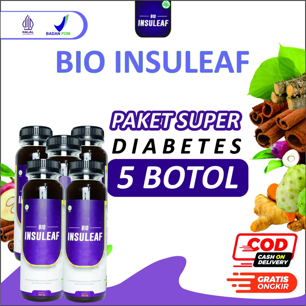 

[UP] 5 Botol BIO INSULEAF Herba Atasi Gula Darah Tinggi Alami Mencegah Gagal Ginjal Bantu Mengatasi Diabetes Bisa COD 100% Halal Original