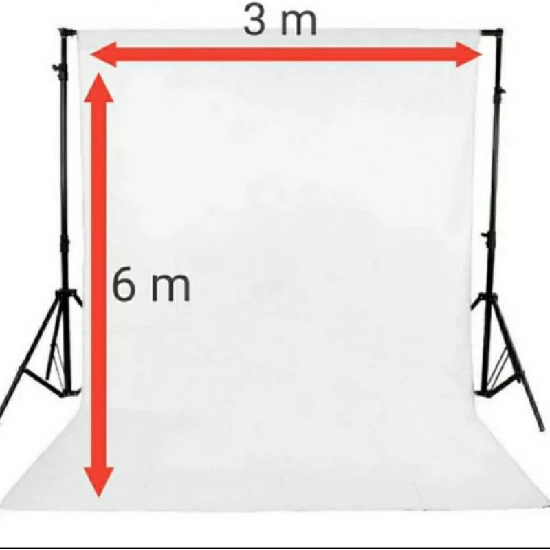 Background foto studio kain warna putih 3x6 meter