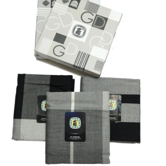 Sarung Cap Gajah Duduk Black & White (Hitam putih) ORI