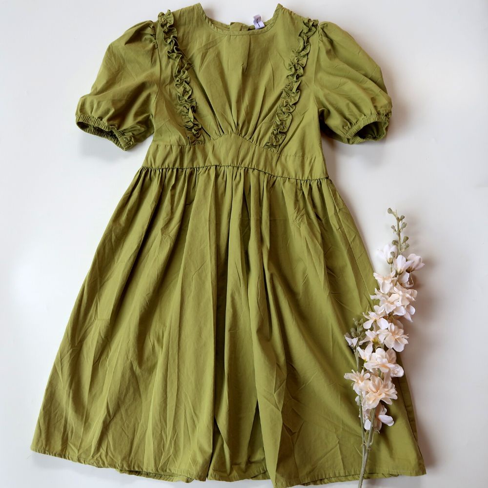 Dress Anak Perempuan Import Curled Line 3-8 Tahun