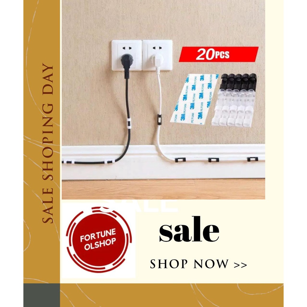 (FO) Klip Kabel Organizer Cable Clip Per pack Pengikat Kabel