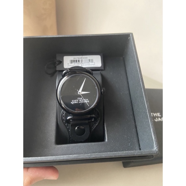 New Mj Watch Leather Black - Marc Jacobs The Cuff Quartz Black Dial Ladies Watch MJ