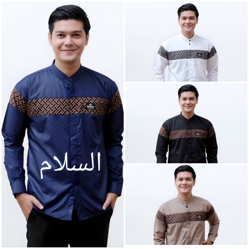 kemeja Koko pria baju Koko batik Qynang lengan panjang terbaru