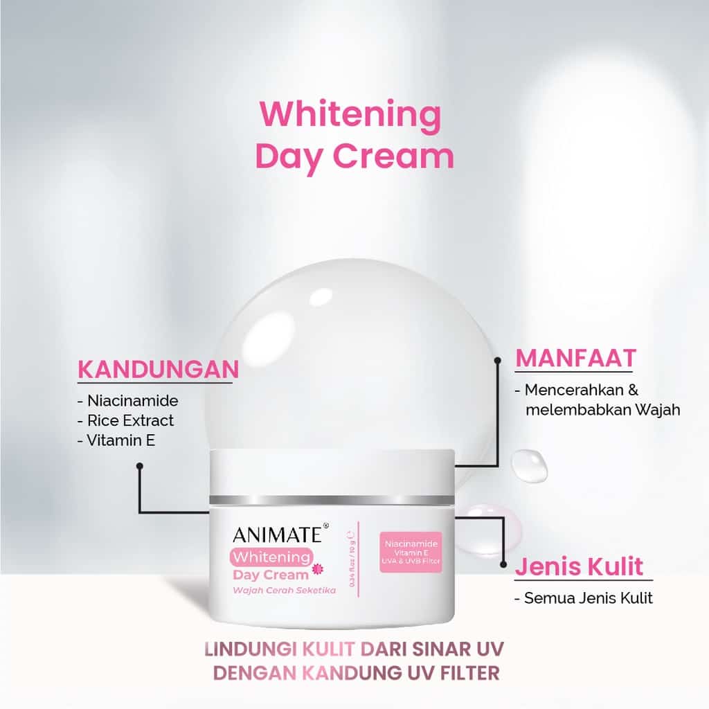 Animate Instant Whitening Series 5in1 / Cream Pemutih Wajah / Skincare Wajah