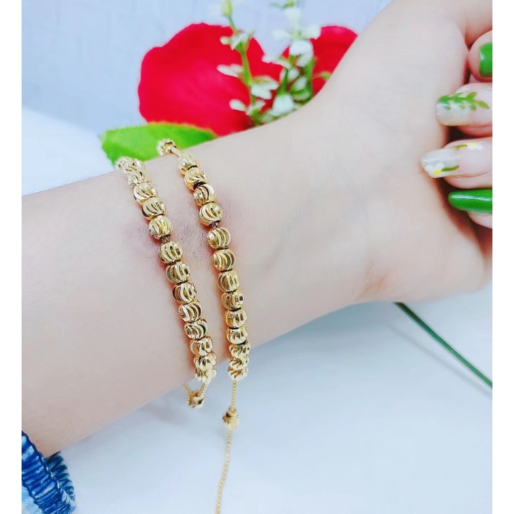 Gelang Xuping Biji Bola Lapis Emas 24K Perhiasan Wanita D006/007