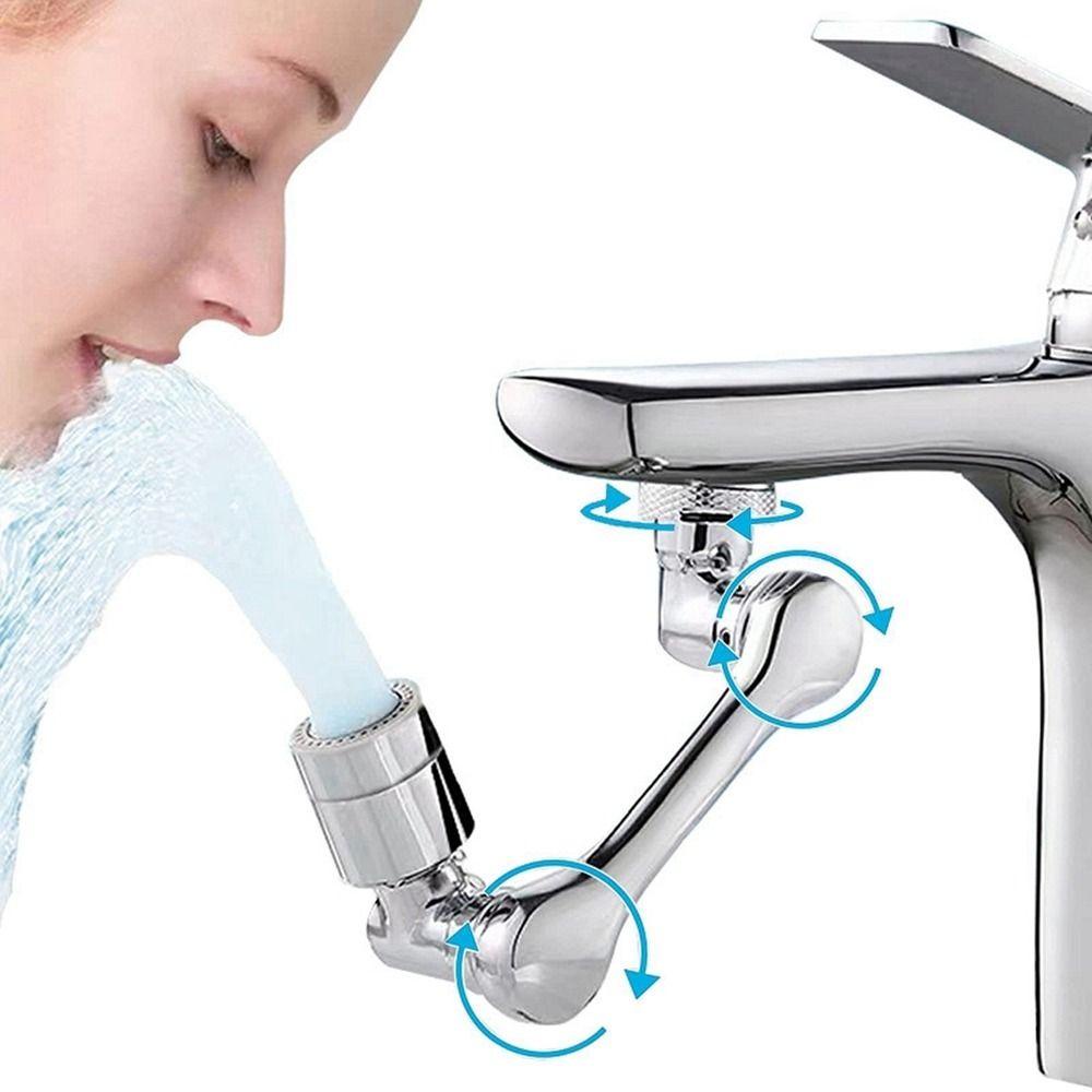 Kran Putar Lanfy1080°Rotasi Wastafel Plastik Sudut Lebar Untuk Dapur Kamar Mandi Splash Filter Faucet Aerator