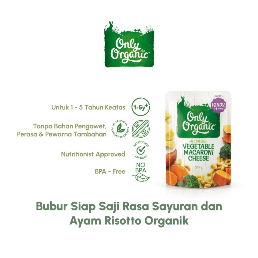 Only Organic Vegetable Macaroni Cheese 220gr