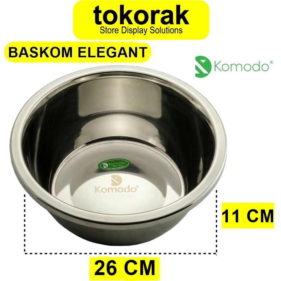 BASKOM KOREA STAINLESS STEEL TEBAL 26 CM KOMODO - MIXING BOWL