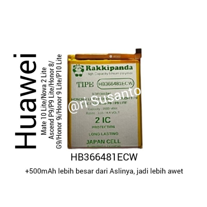 Baterai Rakkipanda for Huawei Ascend P9 Leica/P9 Lite/G9/Honor 8/Honor 9i/Honor 9 Lite/P10 Lite/Mate