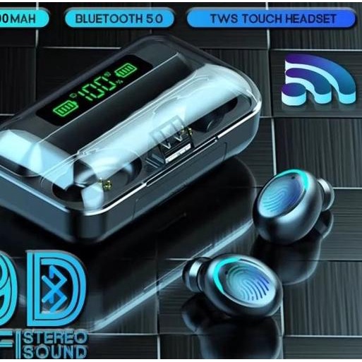 Headset Bluetooth LED Digital F9 TWS 5.0 Wireless Earbuds F9-8 F9