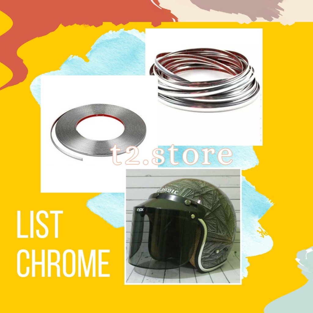 [COD] List Chrome helm karet list Crome helm 6-30 mm Moulding list trim body lis jendela pintu jende