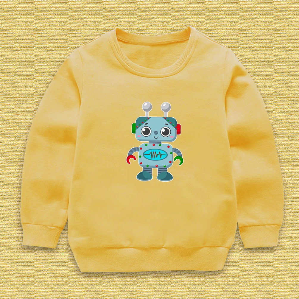 Sweater crewneck anak MACHINE CUTE ROBOT baju anak perempuan laki laki lucu