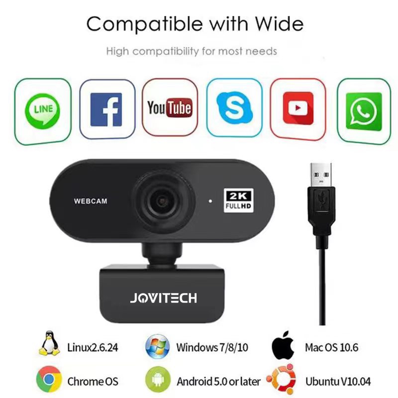 【COD】Jovitech Webcam Full HD 2K Video With Microphone Web cam 1080P FULL HD Jernih - CM09