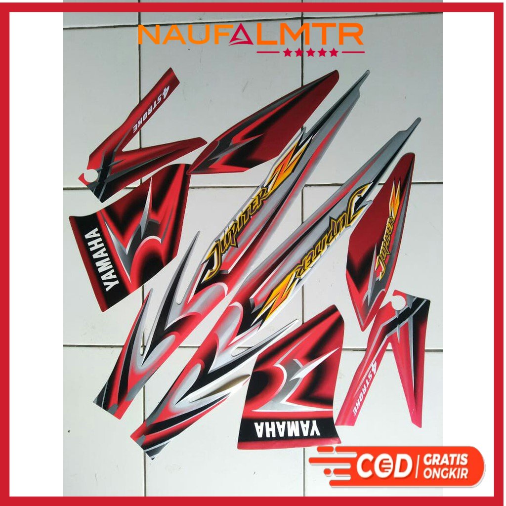 Stiker Striping yamaha jupiter z 2006 Silver merah