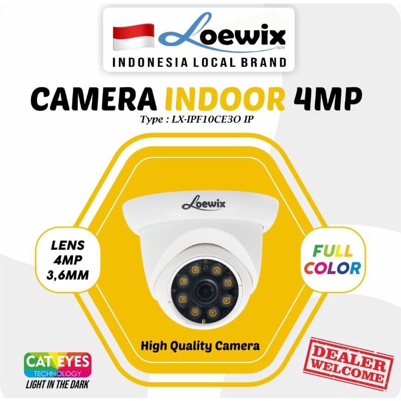 IP Camera Loewix LX-IPF10CE30 POE Asli 4MP CCTV Indoor Onvif NVR