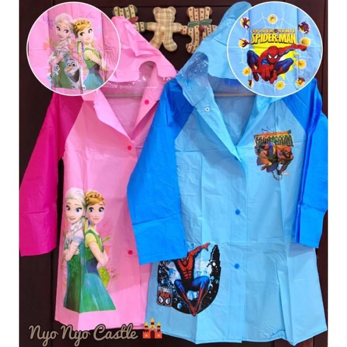 POPULER- JAS HUJAN / RAIN COAT PLASTIC TERUSAN ANAK SMALL SIZE FROZEN RG56464EFD