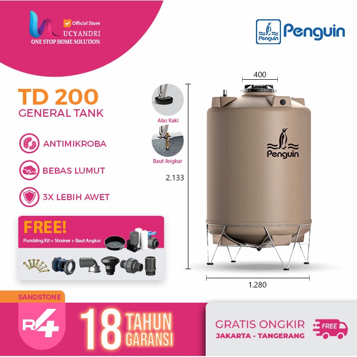 Tangki Air   Penguin TD 200 / Tandon Air / Toren Air Total Drain Original