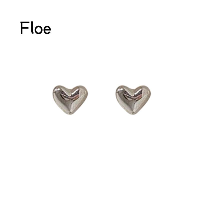 Fl Anting Tusuk Mini Bentuk Hati Bahan Metal Untuk Wanita