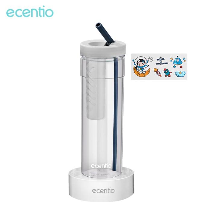 Botol Minum Sedotan Transparan Tumbler Infused Free Stiker