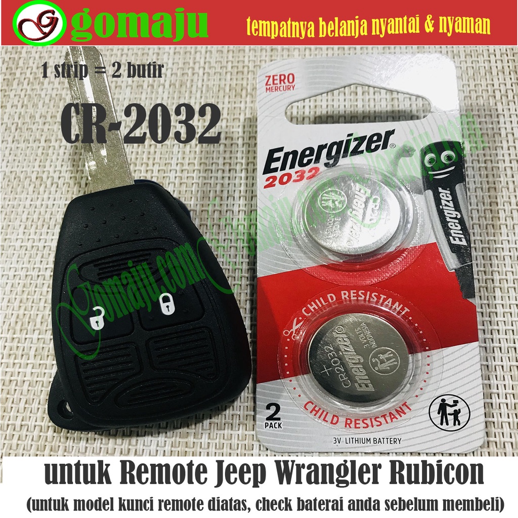 BATERAI CR-2032 UNTUK REMOTE JEEP WRANGLER RUBICON BATTERY REMOTE JEEP