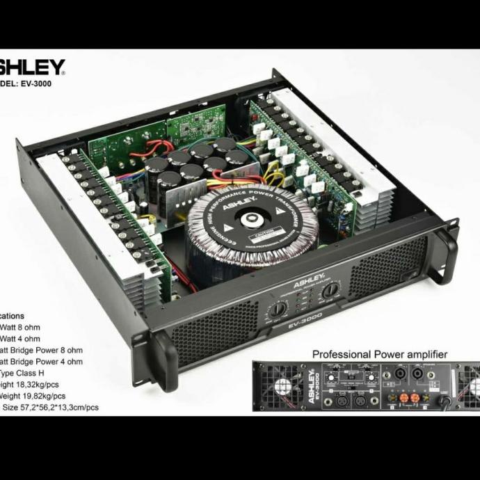 Power Amplifier Ashley Ev 3000/Ev3000 Original