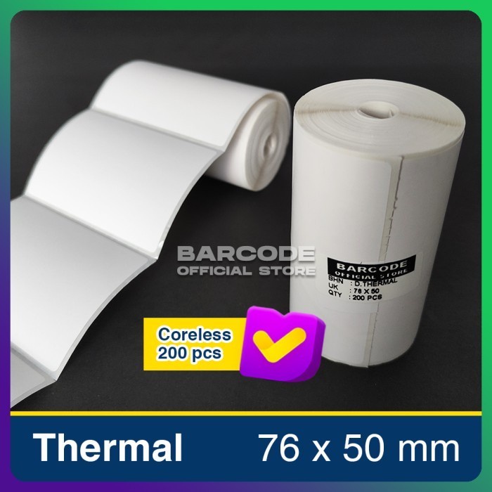 

Kertas Stiker Label Thermal Printer Bluetooth 80mm 76x50mm / 80x50mm DEVINA36