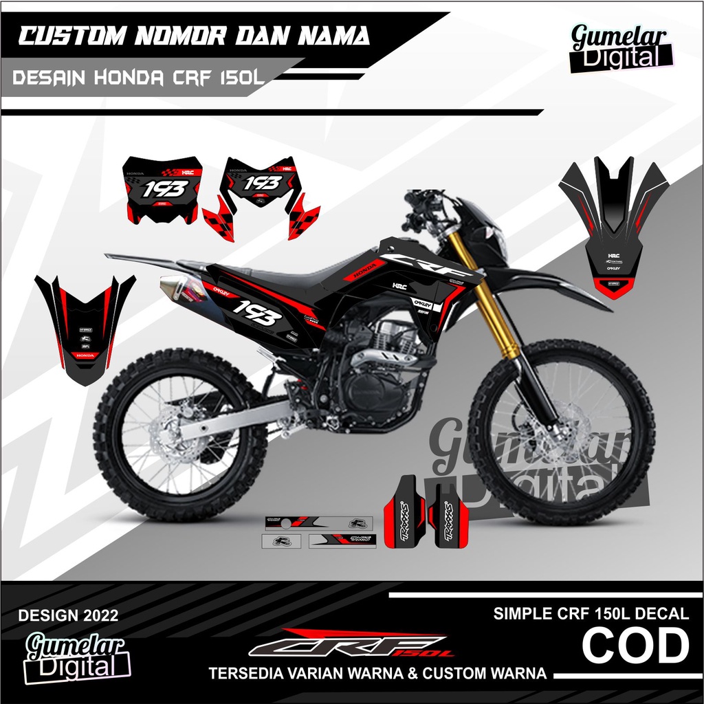 STIKER DECAL SUPERMOTO CRF 150L FULL BODY 003