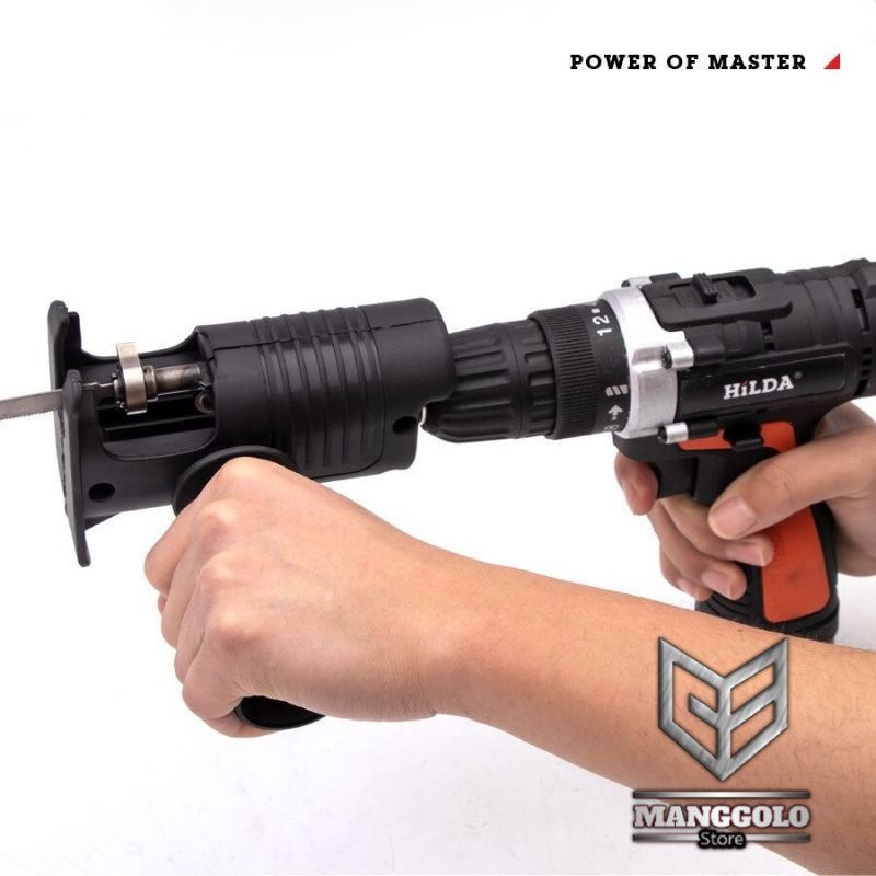 Konektor modifikasi bor tangan listrik jadi mesin gergaji