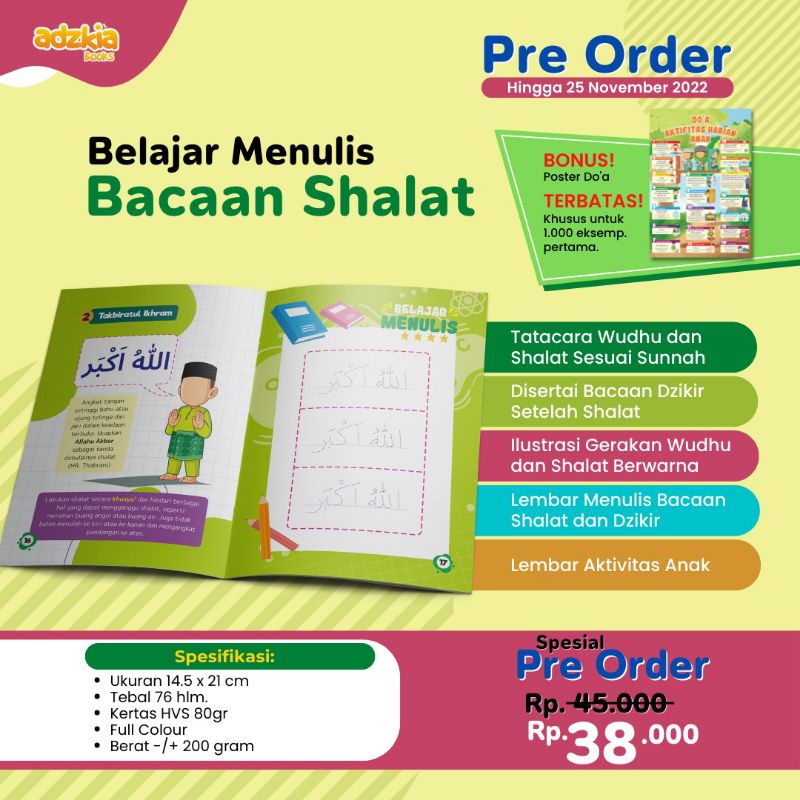 

Pintar Menulis Bacaan Shalat By Adzkia Books