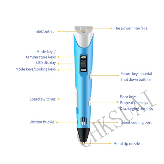 Pen Printer 3D Dengan Layar LCD Filamen PLA Untuk Hadiah Natal / Ulang Tahun Anak