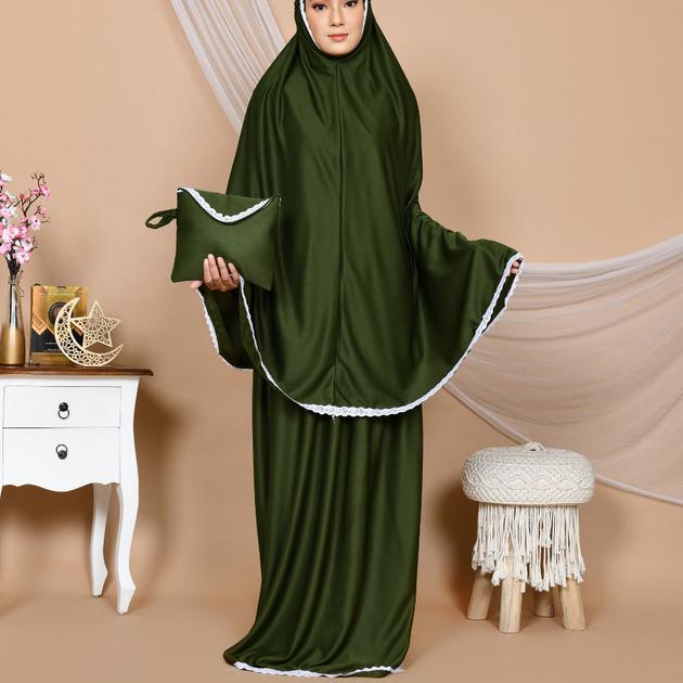 Mukena Siti Khadijah Signature Aluna - Ash Green - Abu-abu