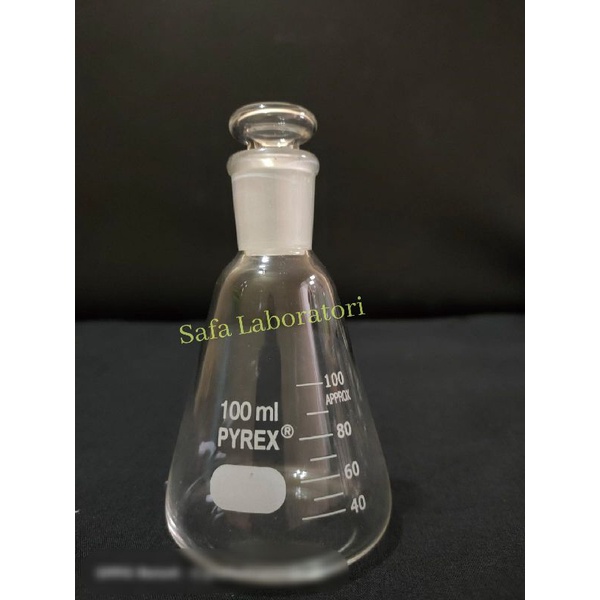 Jual Erlenmeyer Flask 100ml Dengan Tutup Pyrex Shopee Indonesia