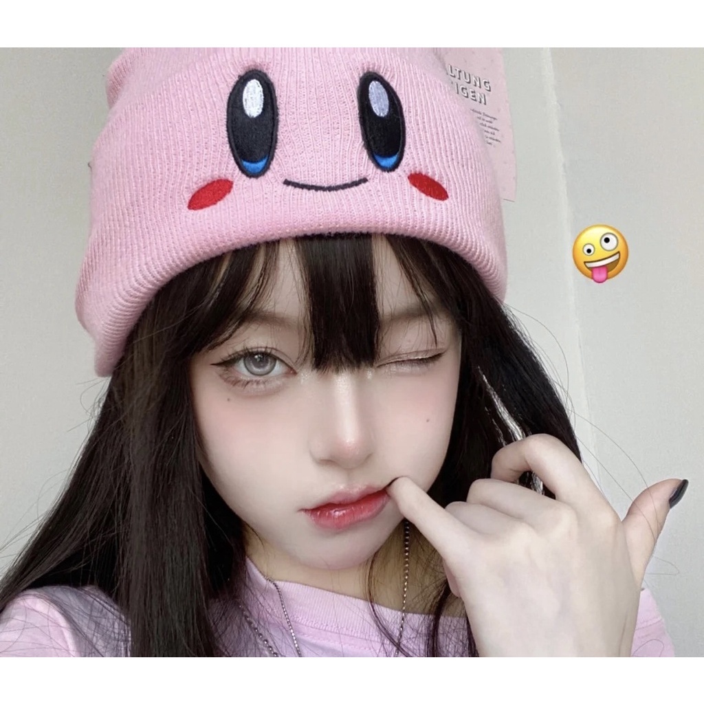 Topi Rajut Bahan Wol Warna Pink Gaya Korea