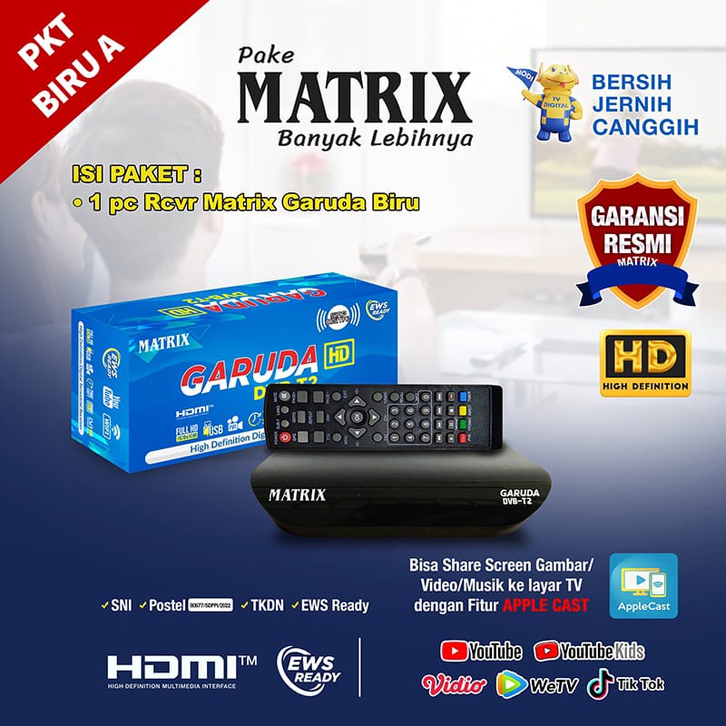 COD Set Top Box Tv Digital MATRIX GARUDA DVB T2 / Set Top Box DVB T2 / Set Box TV Digital / Box TV Digital / Set Top Box TV Tabung / stb dvb t2