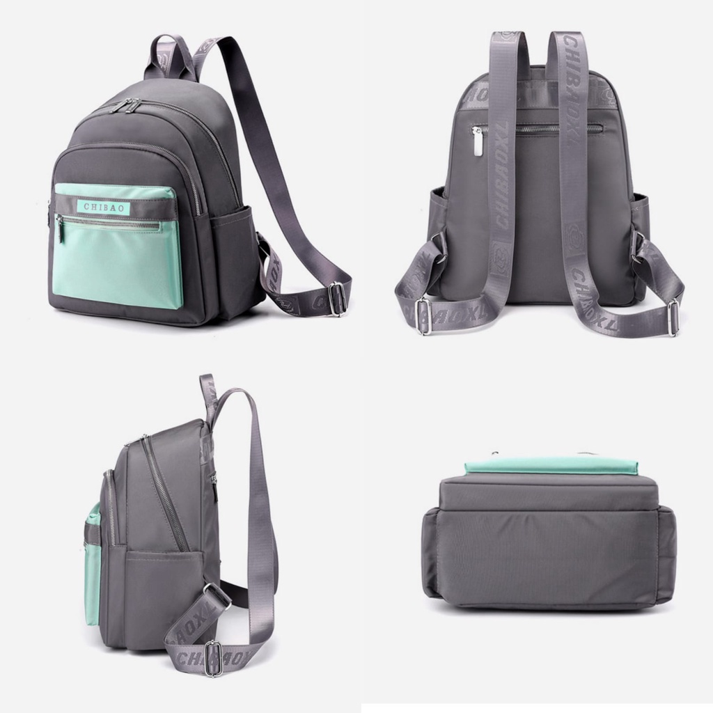 TAS RANSEL WANITA CHIBAO GREY TOSCA ANTI AIR TA685G3 IMPORT KOREA BACKPACK CEWEK LABORDA PUNGGUNG GENDONG BRANDED SEKOLAH KULIAH KERJA BATAM PREMIUM REMAJA KEKINIAN LUCU SIMPLE