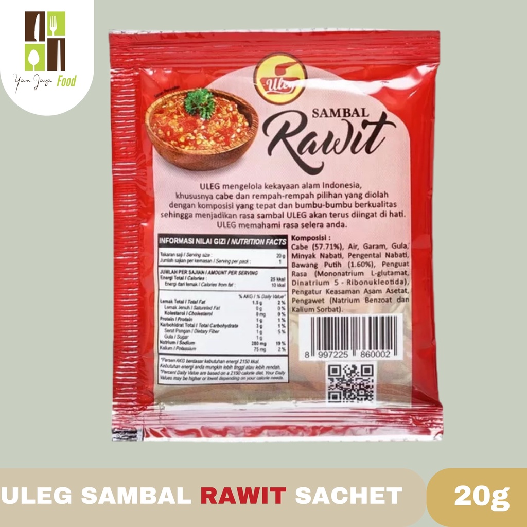 ULEG SAMBAL RAWIT 20g [Sachet] 1PCS