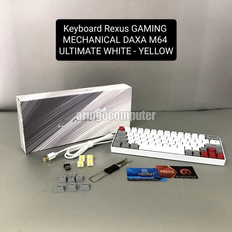 Keyboard Rexus GAMING MECHANICAL DAXA M64 ULTIMATE WHITE - YELLOW