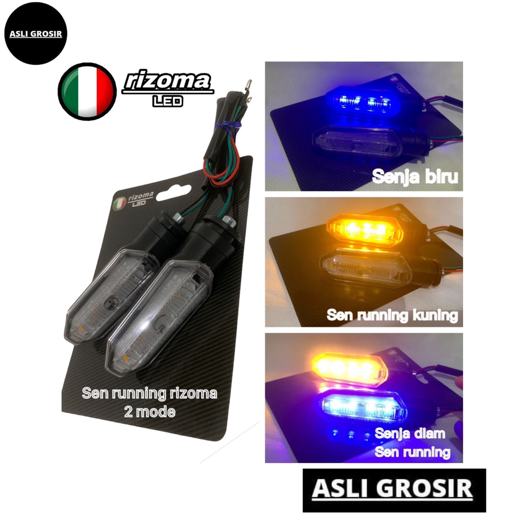 Lampu Sein Running Rizoma led sepasang kiri kanan 2 Mode Running Model Cb150 Universal Semua Motor