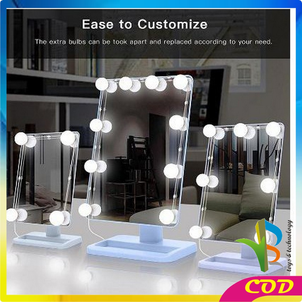 RB-K2 Lampu Led Meja Rias Make Up | Lampu Kaca Rias Vanity Mirror Light ( 10 Bohlam )