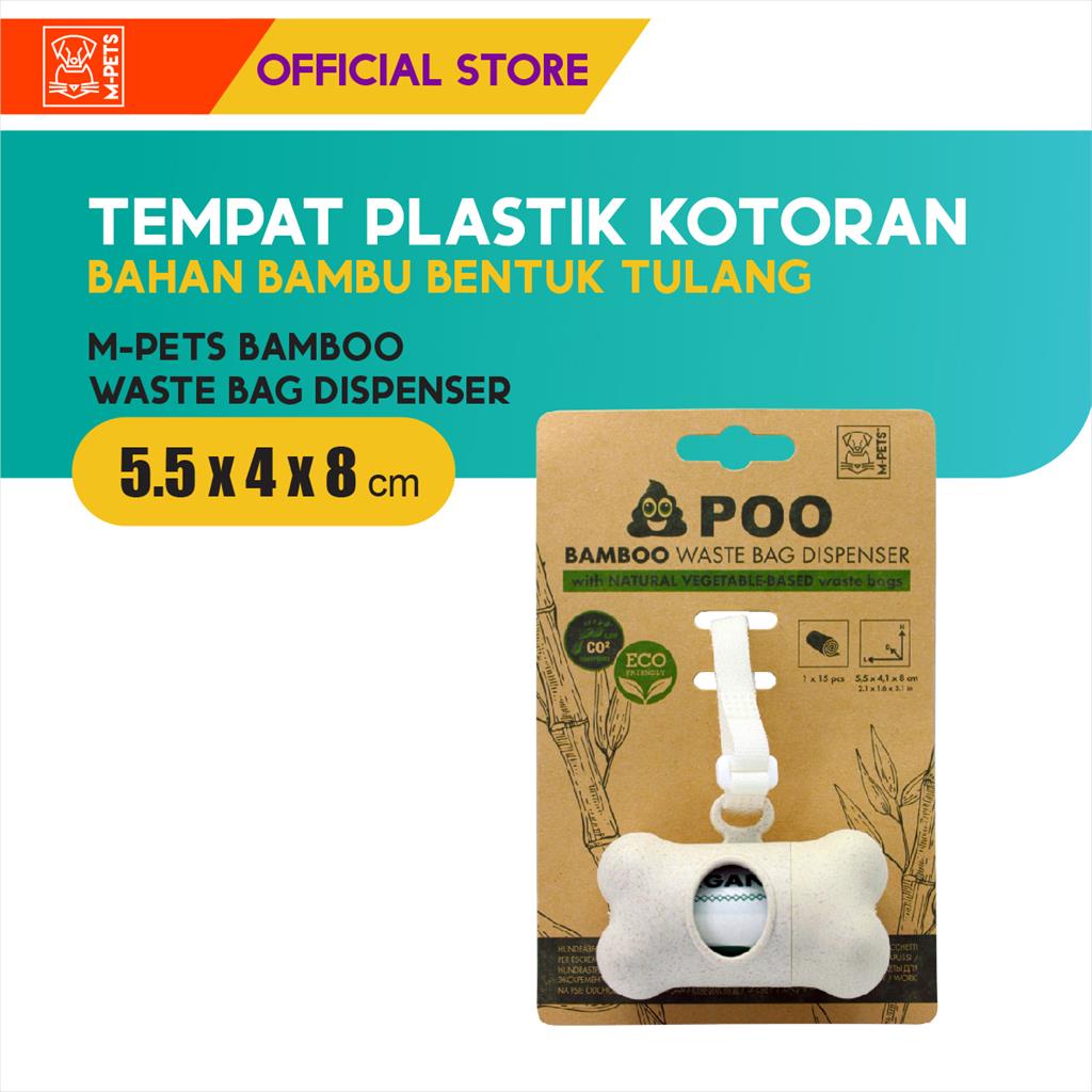 M-Pets Dog Poop Bag Bamboo Dispenser Isi 1x15 pcs / Plastik Kotoran