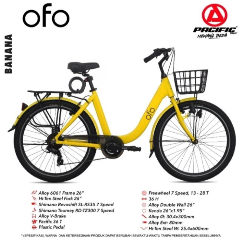 Sepeda Mini CTB 26 inch Ofo Alloy 7 Speed By Pacific