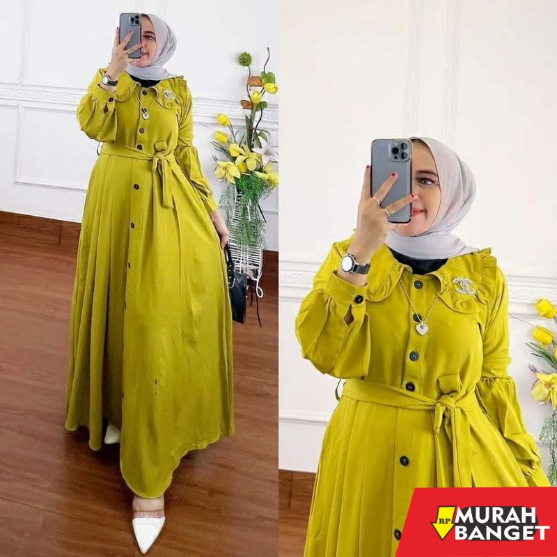 model gamis kombinasi polos terbaru 2022 Gamis Shakila Kamila Dress Maxi Baju Wanita Dress Casual Ba