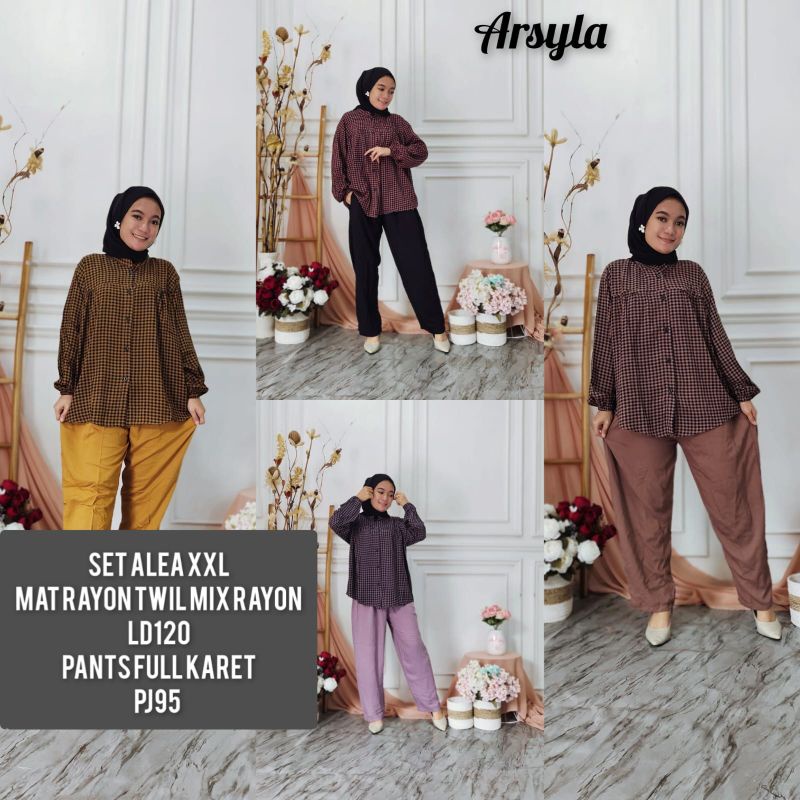 ALEA JUMBO SET BY ARSYLA//SET ALEA KOMBINASI//SETELAN RAYON TWILL