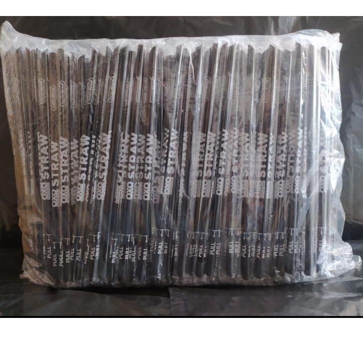 Hot Sale Sedotan Boba OXO Golden Straw Steril isi 250 Hitam Plastik ukuran 1221 12mm Golden Straw Ke