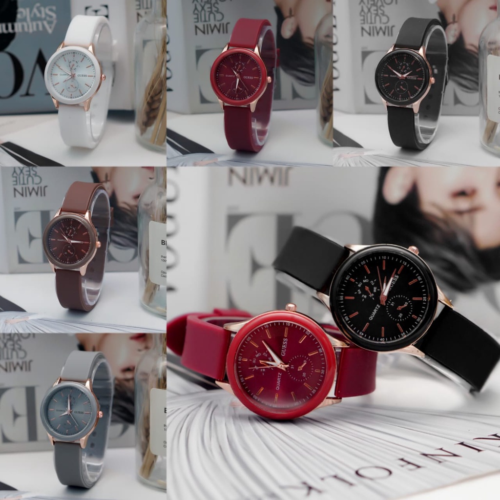 PA JAM TANGAN WANITA / PRIA ANALOG CHRONO VARIASI QUARTZ  RUBBER WATCH IMPORT GROSIR  HIGH QUALITY RM060