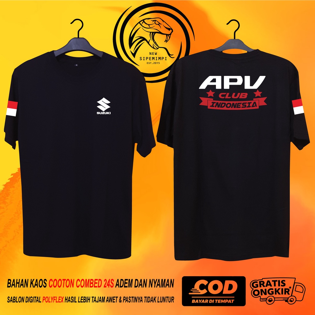 BAJU KAOS MOBIL SUZUKI APV INDONESIA DAN CLUB KATUN COMBED 24S PREMIUM