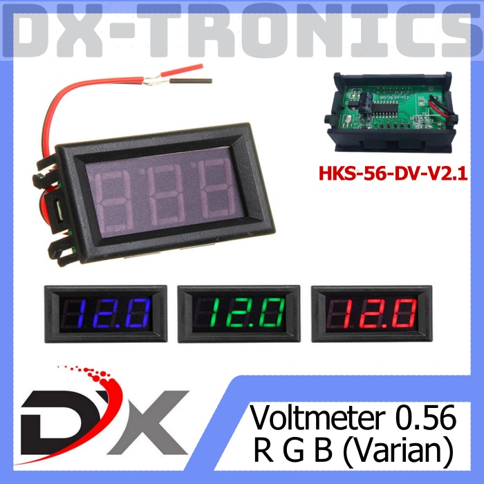 Voltmeter Digital DC 4.5V-30V Digital Volt meter 0.56inch 2 kabel