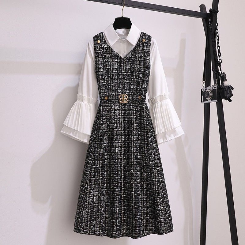 [ Premium Series ] Set Formal Scuba Dress + Blouse Premium ( Setelan Kemeja + Dress Kantoran )
