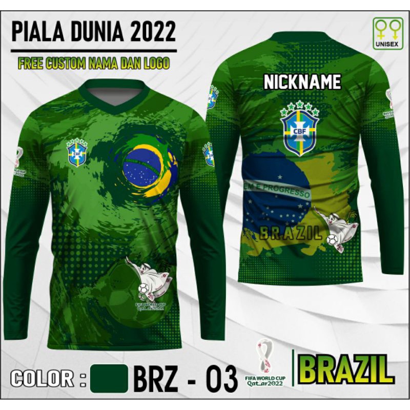 Jual Jersey Piala Dunia 2022 Brazil Baju Bola Baju Fans Brazil Lengan ...