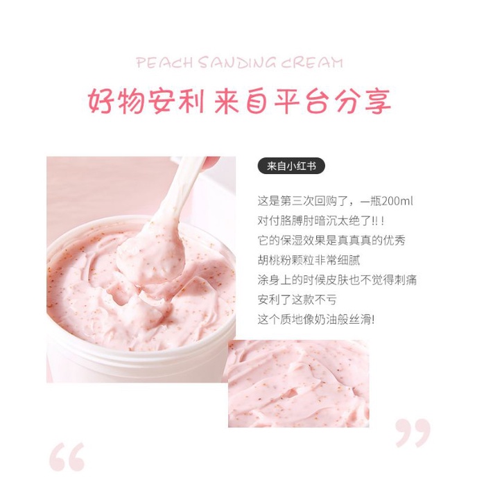 HEYXI Peach Scrub ice cream / Peeling / Body Scrub / Lulur badan / Mencerahkan Kulit